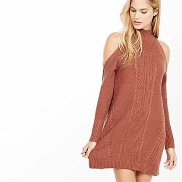 Express Cold Shoulder Sweater Dress - Picture 1 of 4